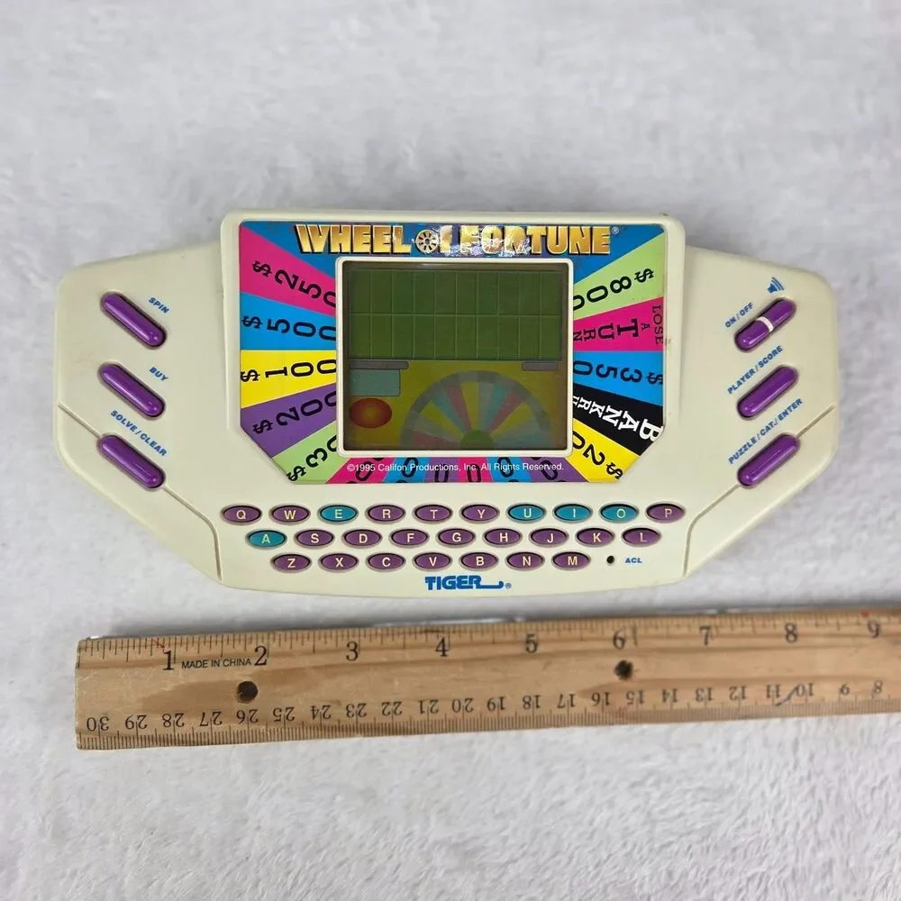 Vtg 1995 Tiger Electronics Wheel Of Fortune Handheld Game w/Cartridge Tested